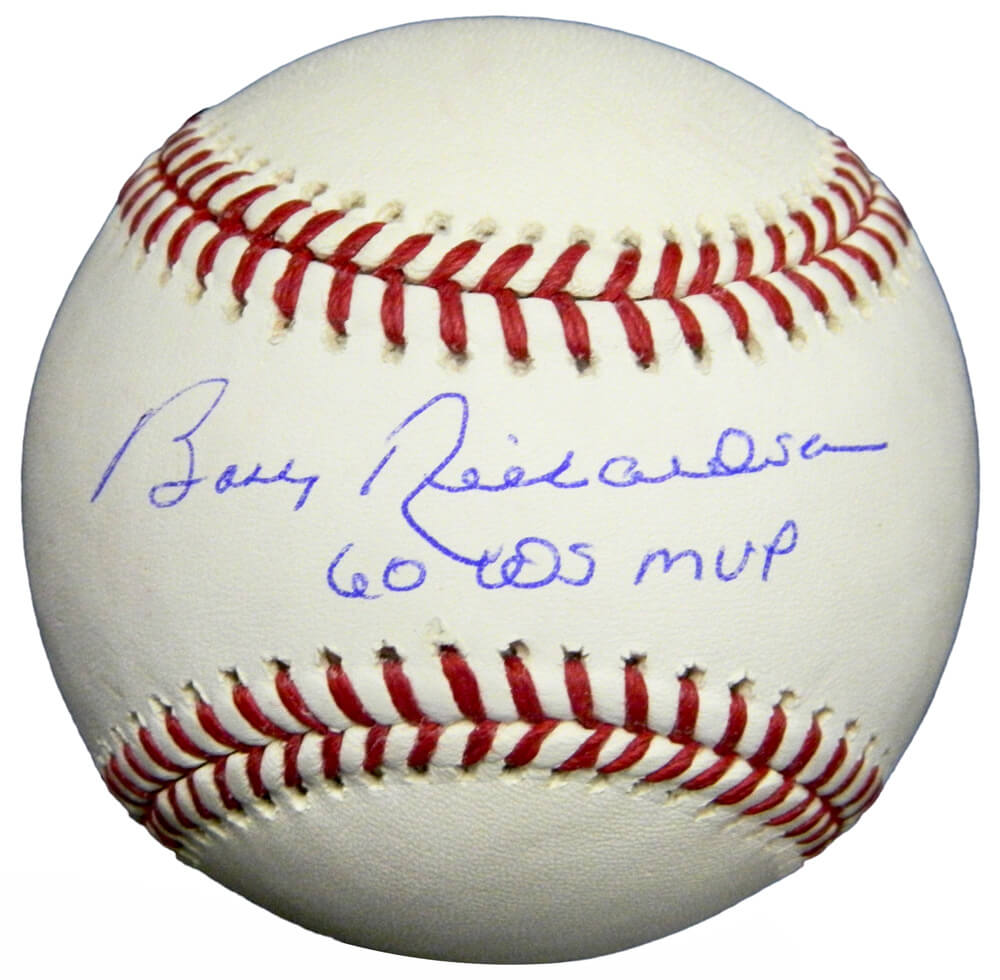 Bobby Richardson Signed Rawlings Official MLB Baseball w/60 WS MVP - RICBSB110 - Bobby Richardson Signed Rawlings Official MLB Baseball w/60 WS MVP product image