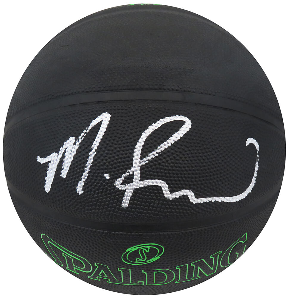 Mitch Richmond Signed Spalding Phantom Black With Green Lettering NBA Basketball - RICBSK221 - Mitch Richmond Signed Spalding Phantom Black With Green Lettering NBA Basketball product image