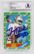 Jerry Rice Signed San Francisco 49ers 1986 Topps Rookie Football Card #161 (Beckett Encapsulated) - RICCAR301 - Jerry Rice Signed San Francisco 49ers 1986 Topps Rookie Football Card #161 (Beckett Encapsulated) product image