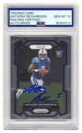 Anthony Richardson Signed Colts 2023 Panini Prizm Rookie Football Card #343 (PSA Encapsulated - Auto Grade 10) - RICCAR321 - Anthony Richardson Signed Colts 2023 Panini Prizm Rookie Football Card #343 (PSA Encapsulated - Auto Grade 10) product image