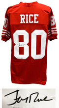 Jerry Rice Signed Red Throwback Custom Football Jersey (Beckett) - RICJRY312 - Jerry Rice Signed Red Throwback Custom Football Jersey (Beckett) product image