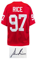 Simeon Rice Signed Red Throwback Custom Football Jersey - RICJRY330 - Simeon Rice Signed Red Throwback Custom Football Jersey product image