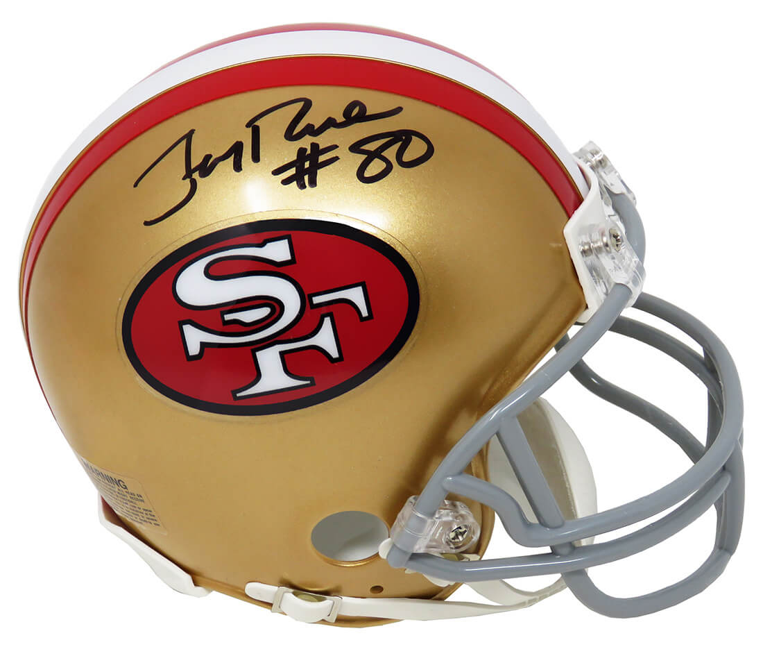 Jerry Rice Signed San Francisco 49ers Throwback Riddell Mini Helmet - RICMIN312 - Jerry Rice Signed San Francisco 49ers Throwback Riddell Mini Helmet product image