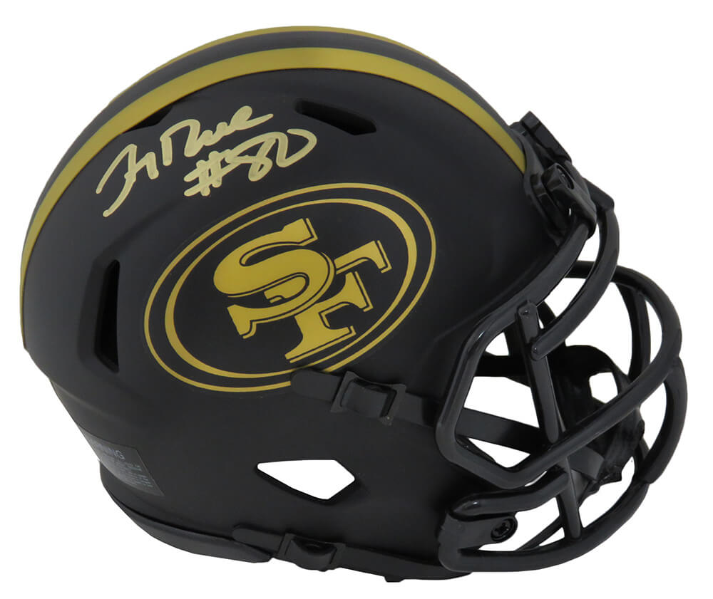 Jerry Rice Signed San Francisco 49ers Eclipse Black Matte Riddell Speed Mini Helmet - RICMIN314 - Jerry Rice Signed San Francisco 49ers Eclipse Black Matte Riddell Speed Mini Helmet product image