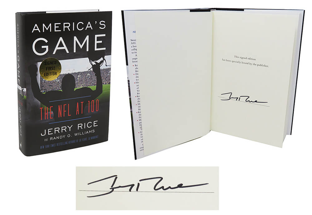 Jerry Rice Signed America's Game First Edition Book - RICOTH300 - Jerry Rice Signed America's Game First Edition Book product image
