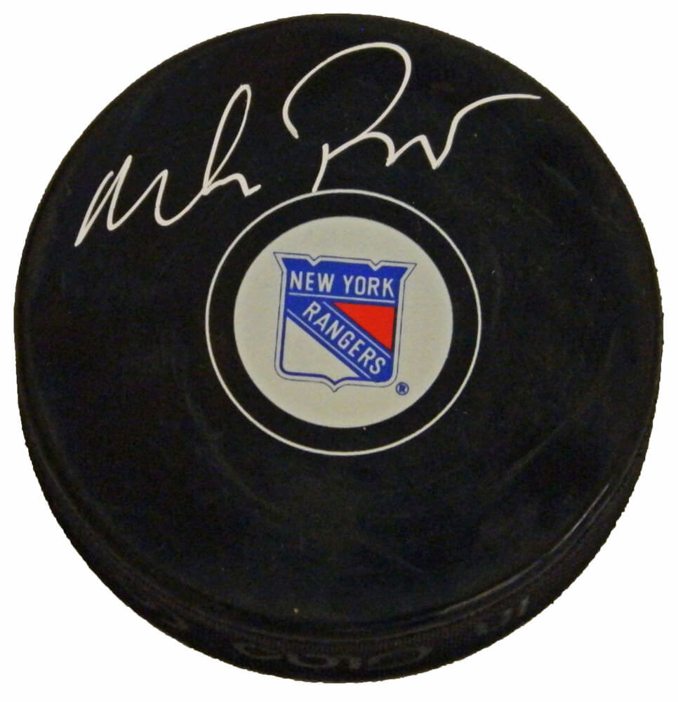 Mike Richter Signed NY Rangers Logo Hockey Puck - RICPUC401 - Mike Richter Signed NY Rangers Logo Hockey Puck product image