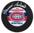 Maurice Richard Signed Montreal Canadiens French Logo Hockey Puck - RICPUC420 - Maurice Richard Signed Montreal Canadiens French Logo Hockey Puck product image
