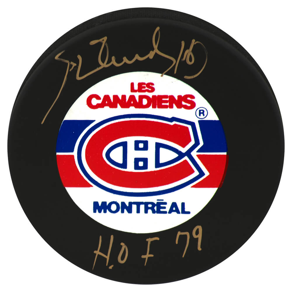 Henri Richard Signed Montreal Canadiens (Les Canadiens) Logo Hockey Puck w/HOF'79 - (JSA COA) - RICPUC440 - Henri Richard Signed Montreal Canadiens (Les Canadiens) Logo Hockey Puck w/HOF'79 - (JSA COA) product image
