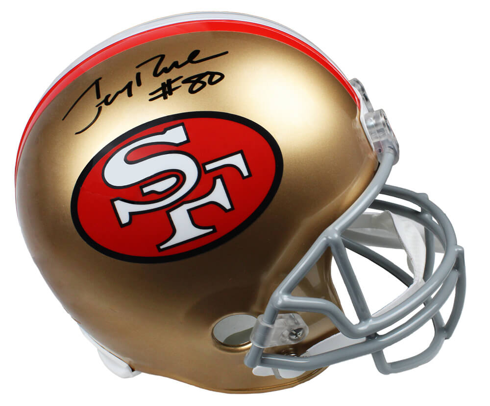 Jerry Rice Signed 49ers Riddell Full Size Replica Helmet  (Beckett) - RICREP300 - Jerry Rice Signed 49ers Riddell Full Size Replica Helmet (Beckett) product image