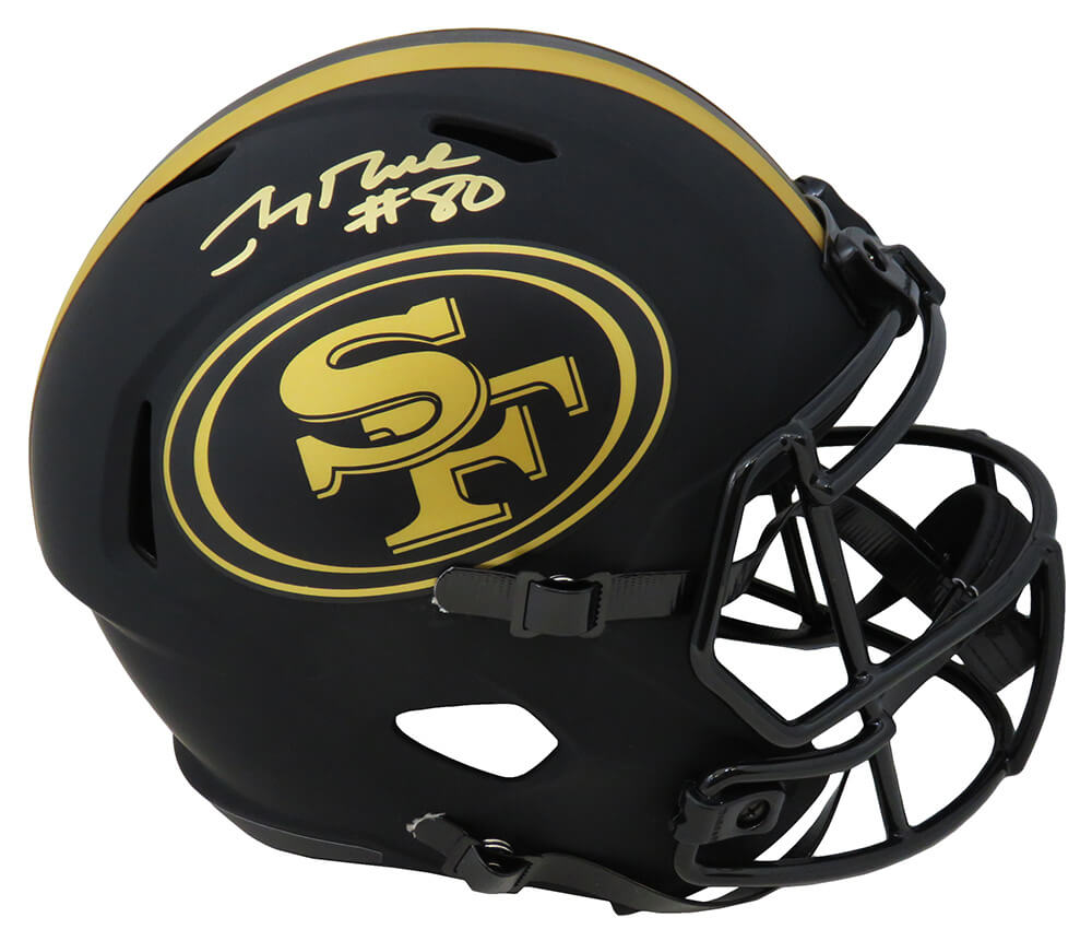 Jerry Rice Signed San Francisco 49ers Eclipse Black Matte Riddell Full Size Speed Replica Helmet - RICREP304 - Jerry Rice Signed San Francisco 49ers Eclipse Black Matte Riddell Full Size Speed Replica Helmet product image