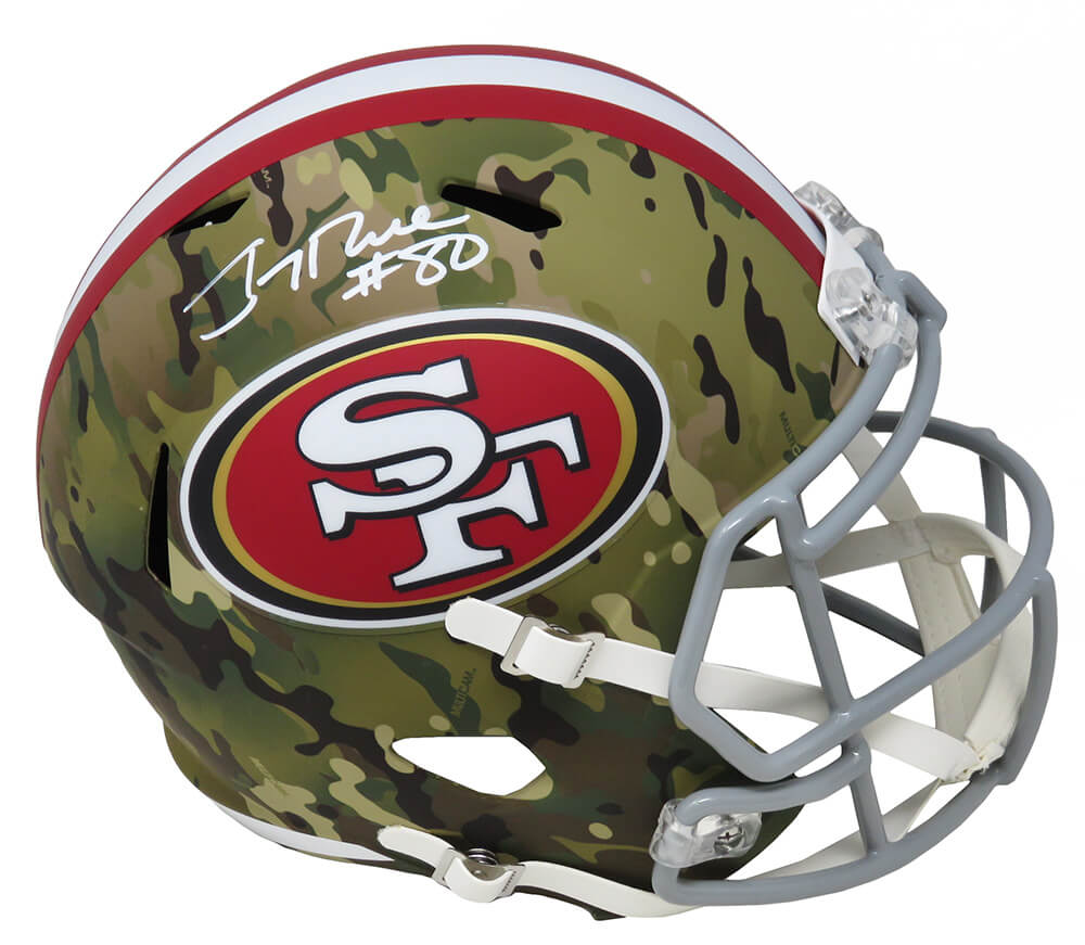 Jerry Rice Signed San Francisco 49ers CAMO Riddell Full Size Speed Replica Helmet - (Fanatics) - RICREP307 - Jerry Rice Signed San Francisco 49ers CAMO Riddell Full Size Speed Replica Helmet - (Fanatics) product image