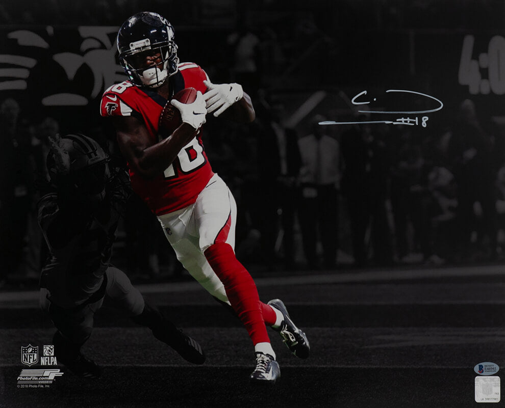 Calvin Ridley Signed Atlanta Falcons Spotlight Action 16x20 Photo - (Beckett) - RID16P300 - Calvin Ridley Signed Atlanta Falcons Spotlight Action 16x20 Photo - (Beckett) product image