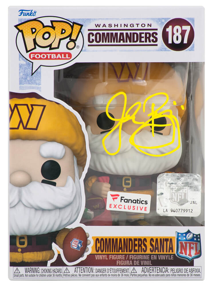John Riggins Signed Washington Commanders 'SANTA' Funko Pop Doll #187 - RIGFUN300 - John Riggins Signed Washington Commanders 'SANTA' Funko Pop Doll #187 product image