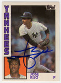 Jose Rijo Signed New York Yankees 1984 Topps Traded Rookie Baseball Trading Card #100T - RIJCAR100 - Jose Rijo Signed New York Yankees 1984 Topps Traded Rookie Baseball Trading Card #100T product image