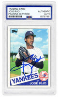 Jose Rijo Signed New York Yankees 1985 Topps Rookie Baseball Trading Card #238 - (PSA Encapsulated) - RIJCAR103 - Jose Rijo Signed New York Yankees 1985 Topps Rookie Baseball Trading Card #238 - (PSA Encapsulated) product image