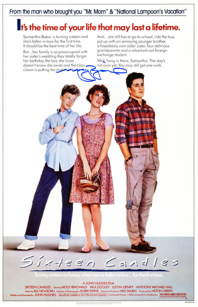 Molly Ringwald Signed Sixteen Candles 11x17 Movie Poster - RINPST500 - Molly Ringwald Signed Sixteen Candles 11x17 Movie Poster product image