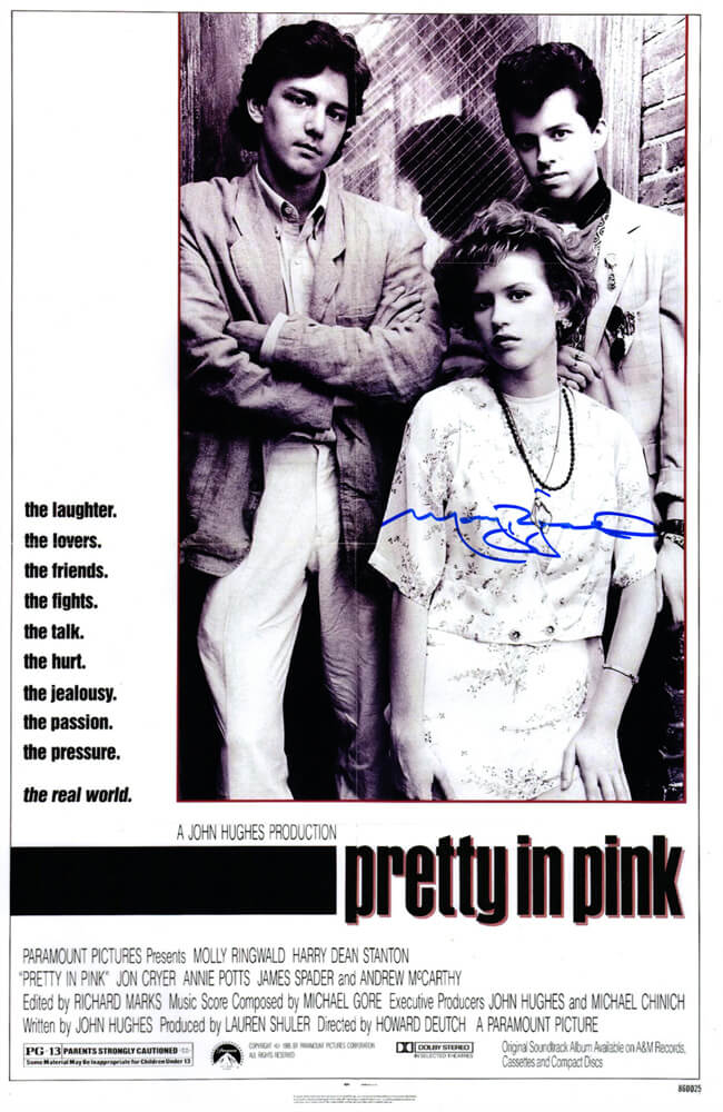 Molly Ringwald Signed Pretty In Pink 11x17 Movie Poster - RINPST501 - Molly Ringwald Signed Pretty In Pink 11x17 Movie Poster product image