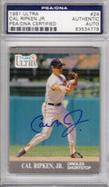 Cal Ripken Jr. Signed Baltimore Orioles 1991 Fleer Ultra Trading Card #24 - (PSA Encapsulated) - RIPCAR103 - Cal Ripken Jr. Signed Baltimore Orioles 1991 Fleer Ultra Trading Card #24 - (PSA Encapsulated) product image