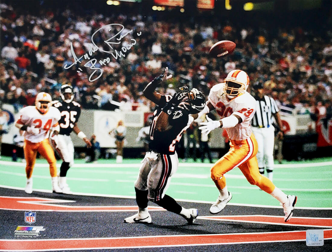 Andre Rison Signed Atlanta Falcons Touchdown Celebration 16x20 Photo w/Bad Moon - RIS16P300 - Andre Rison Signed Atlanta Falcons Touchdown Celebration 16x20 Photo w/Bad Moon product image
