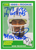 Andre Rison Signed Indianapolis Colts 1989 Score Rookie Card #272 w/743 Rec, 10205 Yds, 84 TDs - RISCAR307 - Andre Rison Signed Indianapolis Colts 1989 Score Rookie Card #272 w/743 Rec, 10205 Yds, 84 TDs product image