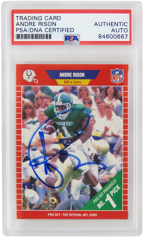 Andre Rison Signed 1989 Pro Set Rookie Football Trading Card #497 - (PSA/DNA Encapsulated) - RISCAR308 - Andre Rison Signed 1989 Pro Set Rookie Football Trading Card #497 - (PSA/DNA Encapsulated) product image
