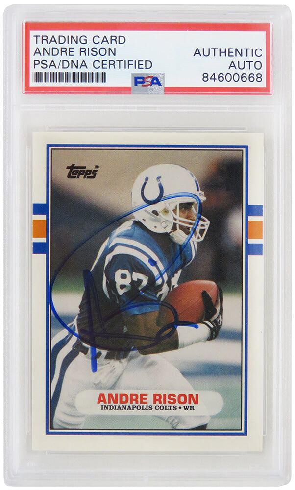 Andre Rison Signed Colts 1989 Topps Rookie Football Trading Card #102T - (PSA/DNA Encapsulated) - RISCAR309 - Andre Rison Signed Colts 1989 Topps Rookie Football Trading Card #102T - (PSA/DNA Encapsulated) product image