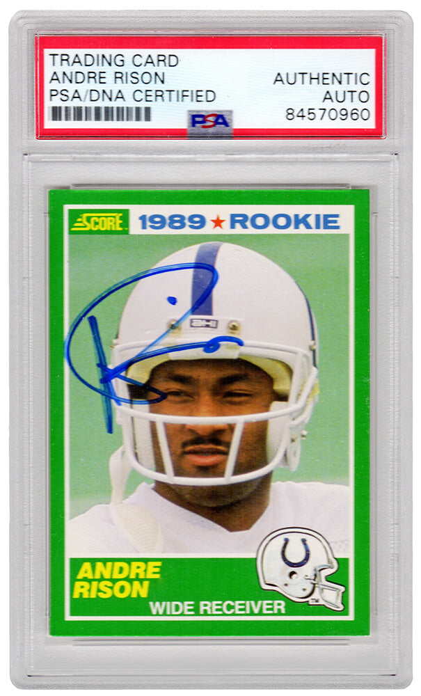 Andre Rison Signed Indianapolis Colts 1989 Score Rookie Card #272 - (PSA Encapsulated) - RISCAR313 - Andre Rison Signed Indianapolis Colts 1989 Score Rookie Card #272 - (PSA Encapsulated) product image