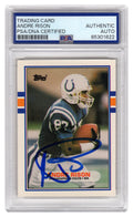 Andre Rison Signed 1989 Topps Rookie Football Card #102T - (PSA Encapsulated) - RISCAR318 - Andre Rison Signed 1989 Topps Rookie Football Card #102T - (PSA Encapsulated) product image