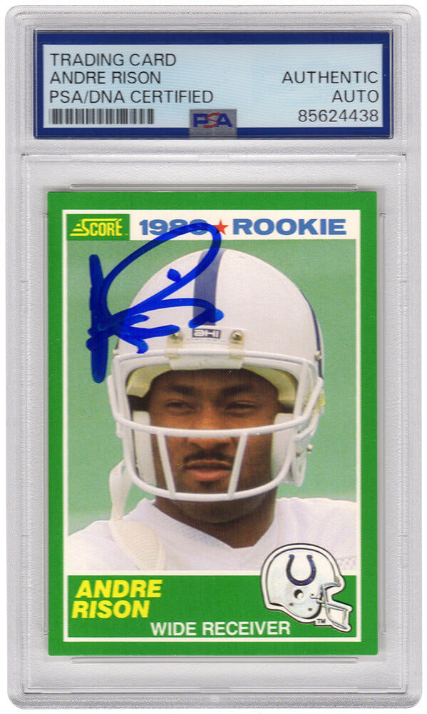 Andre Rison Signed Colts 1989 Score Rookie Football Trading Card #272 - (PSA Encapsulated) - RISCAR320 - Andre Rison Signed Colts 1989 Score Rookie Football Trading Card #272 - (PSA Encapsulated) product image