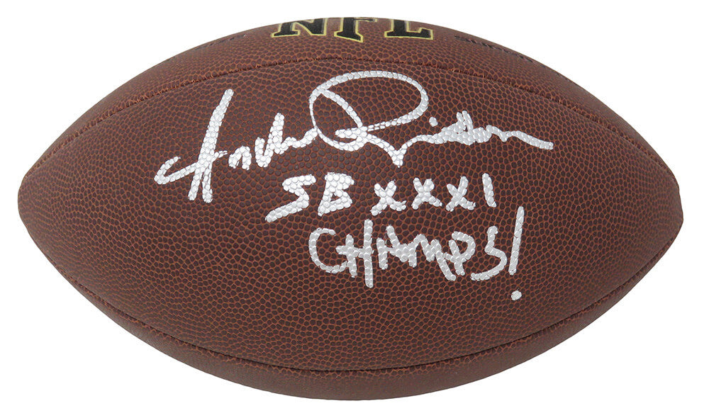 Andre Rison Signed Wilson Super Grip Full Size NFL Football w/SB XXXI Champs - RISFTB316 - Andre Rison Signed Wilson Super Grip Full Size NFL Football w/SB XXXI Champs product image