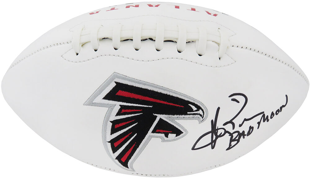 Andre Rison Signed Falcons White Panel Wilson Logo Football w/Bad Moon - RISFTB320 - Andre Rison Signed Falcons White Panel Wilson Logo Football w/Bad Moon product image