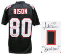 Andre Rison Signed Black Throwback Custom Football Jersey w/Bad Moon - RISJRY304 - Andre Rison Signed Black Throwback Custom Football Jersey w/Bad Moon product image