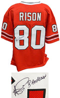 Andre Rison Signed Red Throwback Custom Football Jersey w/Bad Moon - RISJRY309 - Andre Rison Signed Red Throwback Custom Football Jersey w/Bad Moon product image