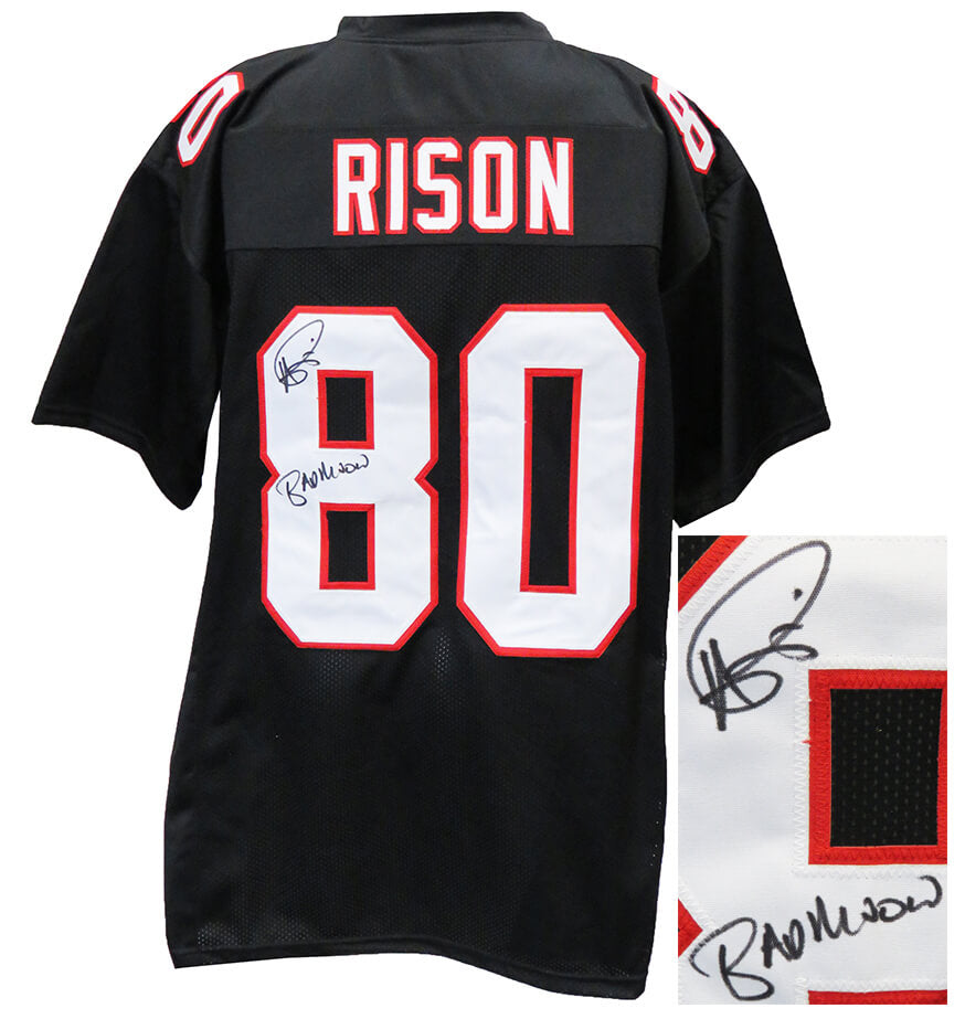 Andre Rison Signed Black T/B Custom Football Jersey w/Bad Moon - RISJRY314 - Andre Rison Signed Black T/B Custom Football Jersey w/Bad Moon product image