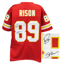 Andre Rison Signed Red T/B Custom Football Jersey w/Spiderman - RISJRY315 - Andre Rison Signed Red T/B Custom Football Jersey w/Spiderman product image