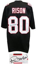 Andre Rison Signed Black T/B Custom Jersey w/Bad Moon (Signed Middle of #8) - RISJRY319 - Andre Rison Signed Black T/B Custom Jersey w/Bad Moon (Signed Middle of #8) product image