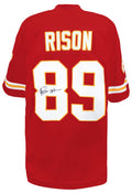 Andre Rison Signed Red Custom Jersey w/Spiderman (Signed Middle of #8) - RISJRY318 - Andre Rison Signed Red Custom Jersey w/Spiderman (Signed Middle of #8) product image