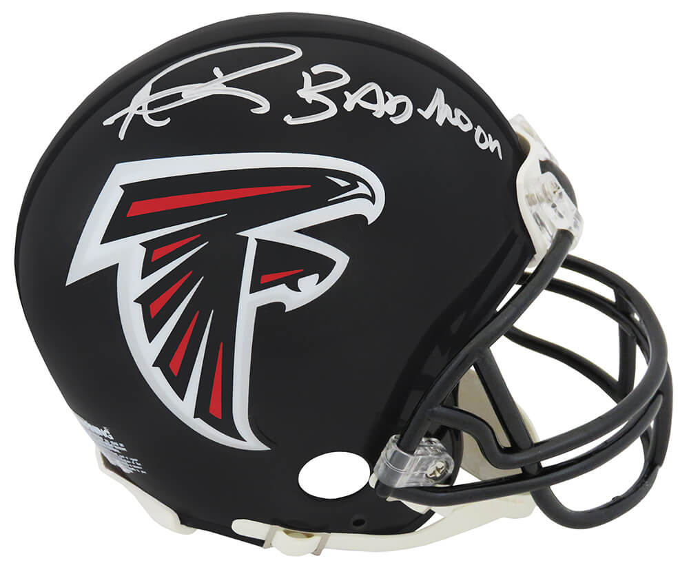 Andre Rison Signed Atlanta Falcons Black Riddell Mini Helmet w/Bad Moon - RISMIN307 - Andre Rison Signed Atlanta Falcons Black Riddell Mini Helmet w/Bad Moon product image