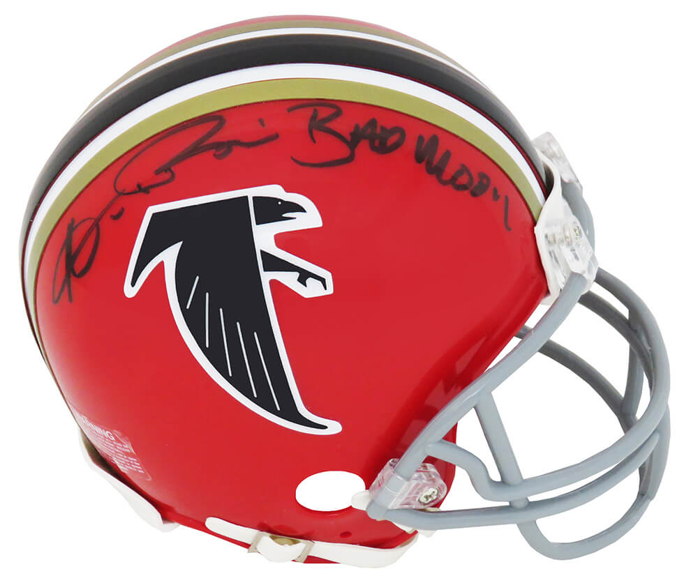 Andre Rison Signed Atlanta Falcons Throwback Red Riddell Mini Helmet w/Bad Moon - RISMIN308 - Andre Rison Signed Atlanta Falcons Throwback Red Riddell Mini Helmet w/Bad Moon product image