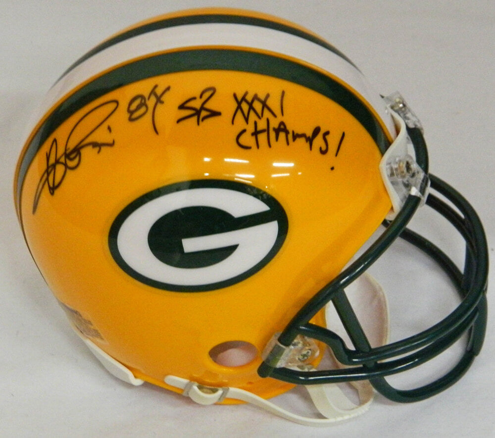 Andre Rison Signed Packers Riddell Mini Helmet w/SB XXXI Champs - RISMIN309 - Andre Rison Signed Packers Riddell Mini Helmet w/SB XXXI Champs product image