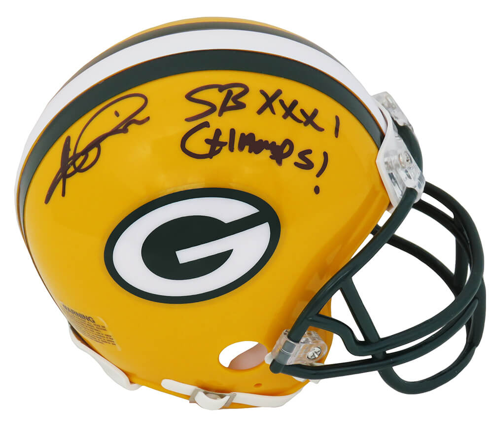 Andre Rison Signed GB Packers Riddell Mini Helmet w/SB XXXI Champs - RISMIN310 - Andre Rison Signed GB Packers Riddell Mini Helmet w/SB XXXI Champs product image