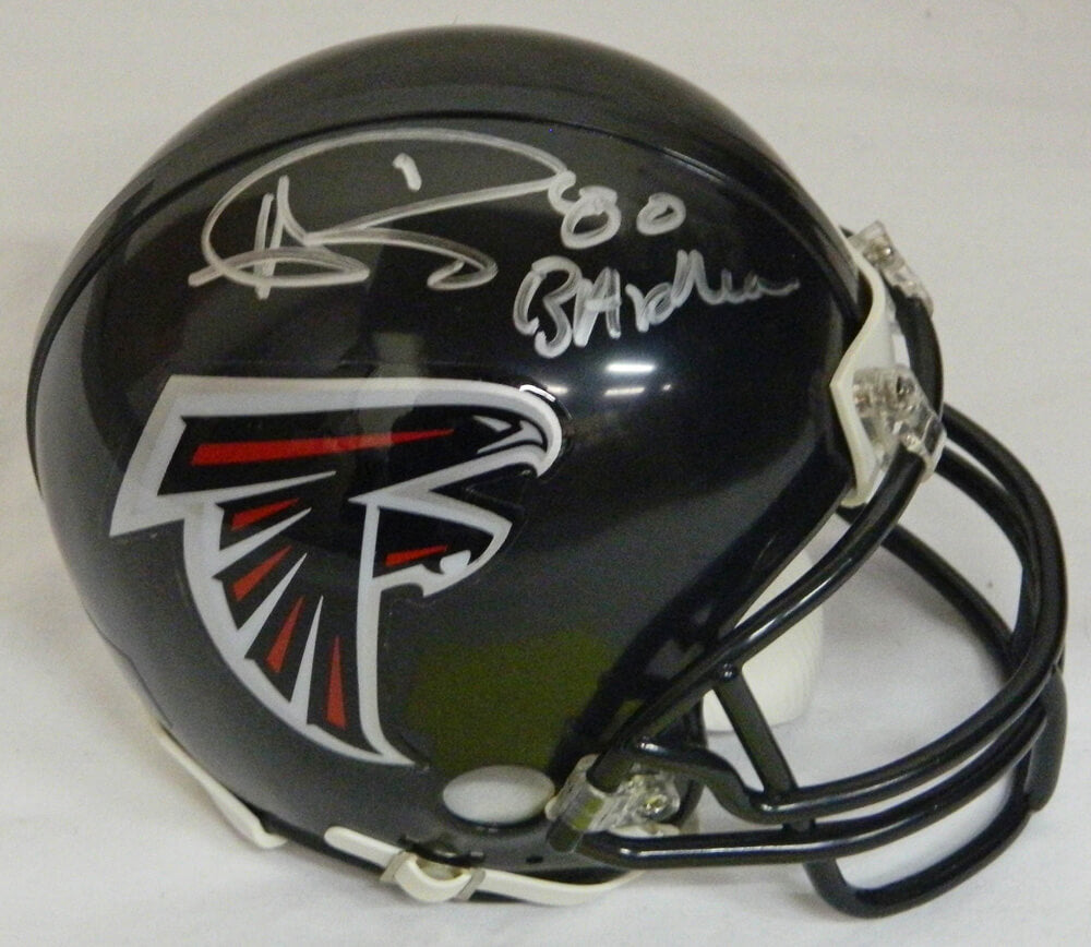 Andre Rison Signed Atlanta Falcons Black Riddell Mini Helmet w/#80, Bad Moon - RISMIN312 - Andre Rison Signed Atlanta Falcons Black Riddell Mini Helmet w/#80, Bad Moon product image