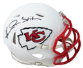 Andre Rison Signed KC Chiefs Flat White Matte Riddell Mini Helmet w/Spiderman - RISMIN315 - Andre Rison Signed KC Chiefs Flat White Matte Riddell Mini Helmet w/Spiderman product image