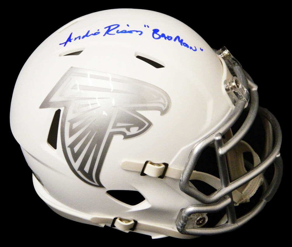 Andre Rison Signed Atlanta Falcons White Ice Riddell Mini Helmet w/Bad Moon - RISMIN316 - Andre Rison Signed Atlanta Falcons White Ice Riddell Mini Helmet w/Bad Moon product image