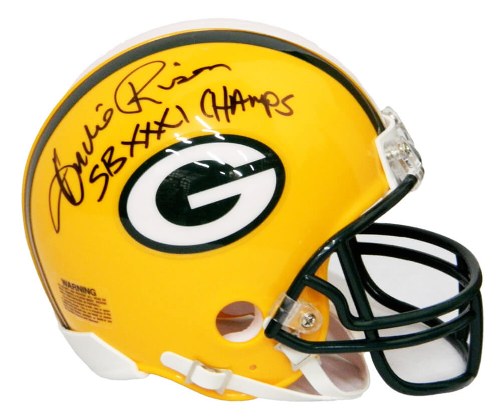 Andre Rison Signed Full Signature Green Bay Packers Riddell Mini Helmet w/SB XXXI Champs - RISMIN319 - Andre Rison Signed Full Signature Green Bay Packers Riddell Mini Helmet w/SB XXXI Champs product image