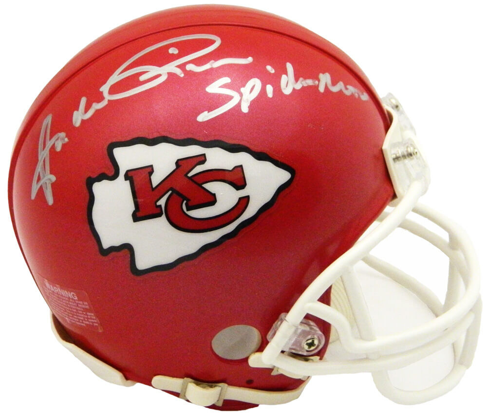 Andre Rison Signed Kansas City Chiefs Riddell Mini Helmet w/Spiderman - RISMIN322 - Andre Rison Signed Kansas City Chiefs Riddell Mini Helmet w/Spiderman product image