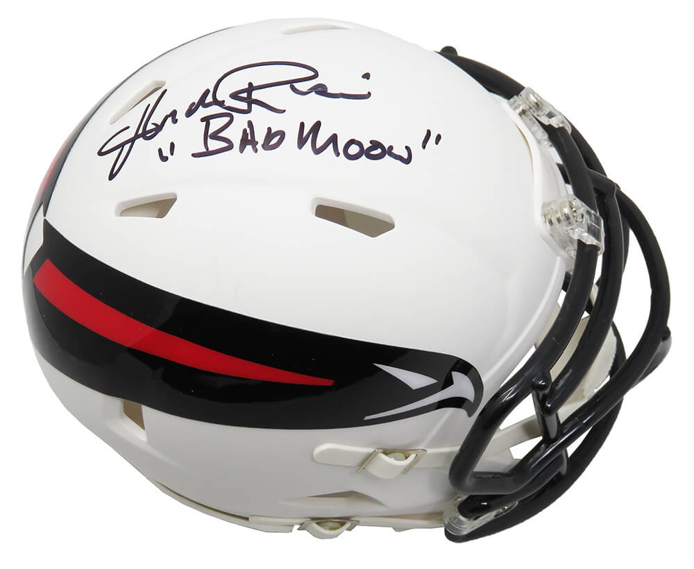 Andre Rison Signed Atlanta Falcons AMP Alternate Series Riddell Speed Mini Helmet w/Bad Moon - RISMIN325 - Andre Rison Signed Atlanta Falcons AMP Alternate Series Riddell Speed Mini Helmet w/Bad Moon product image