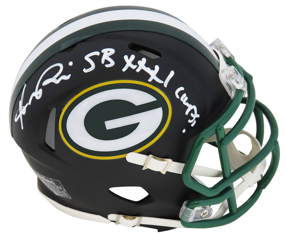 Andre Rison Signed Green Bay Packers Flat Black Matte Riddell Speed Mini Helmet w/SB XXXI Champs - RISMIN327 - Andre Rison Signed Green Bay Packers Flat Black Matte Riddell Speed Mini Helmet w/SB XXXI Champs product image
