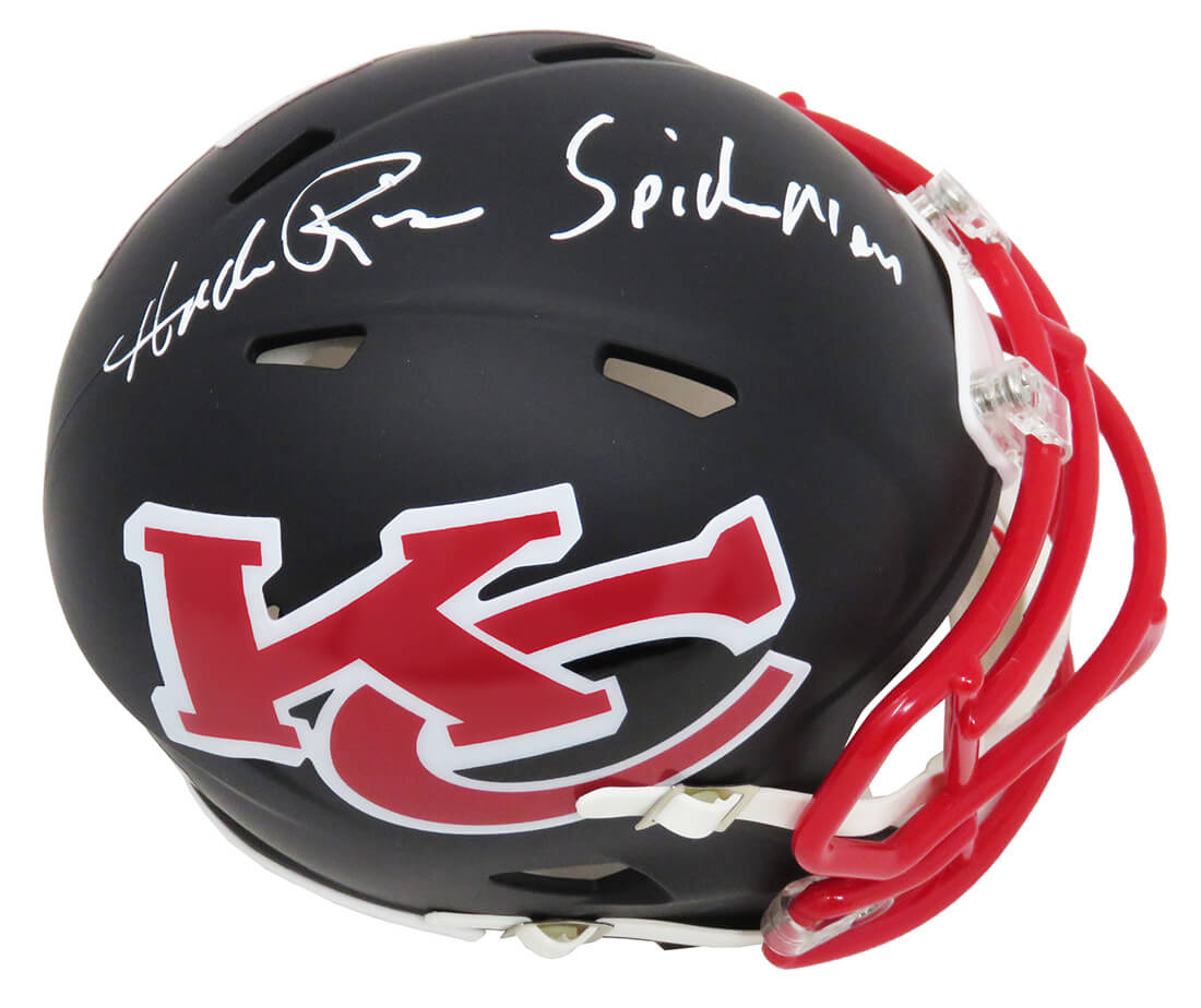 Andre Rison Signed Kansas City Chiefs AMP Alternate Series Riddell Speed Mini Helmet w/Spiderman - RISMIN329 - Andre Rison Signed Kansas City Chiefs AMP Alternate Series Riddell Speed Mini Helmet w/Spiderman product image