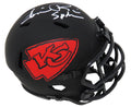 Andre Rison Signed Kansas City Chiefs Eclipse Black Matte Riddell Speed Mini Helmet w/Spiderman - RISMIN337 - Andre Rison Signed Kansas City Chiefs Eclipse Black Matte Riddell Speed Mini Helmet w/Spiderman product image